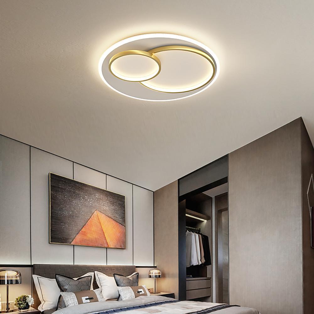 Modern 3-Circle LED Flush Mount Ceiling Light - Metal & Acrylic