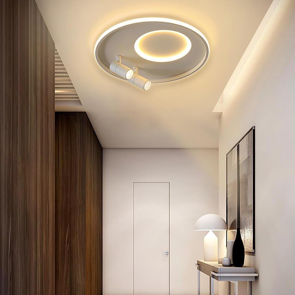 Modern LED Flush Mount Ceiling Light with Dual Spotlights