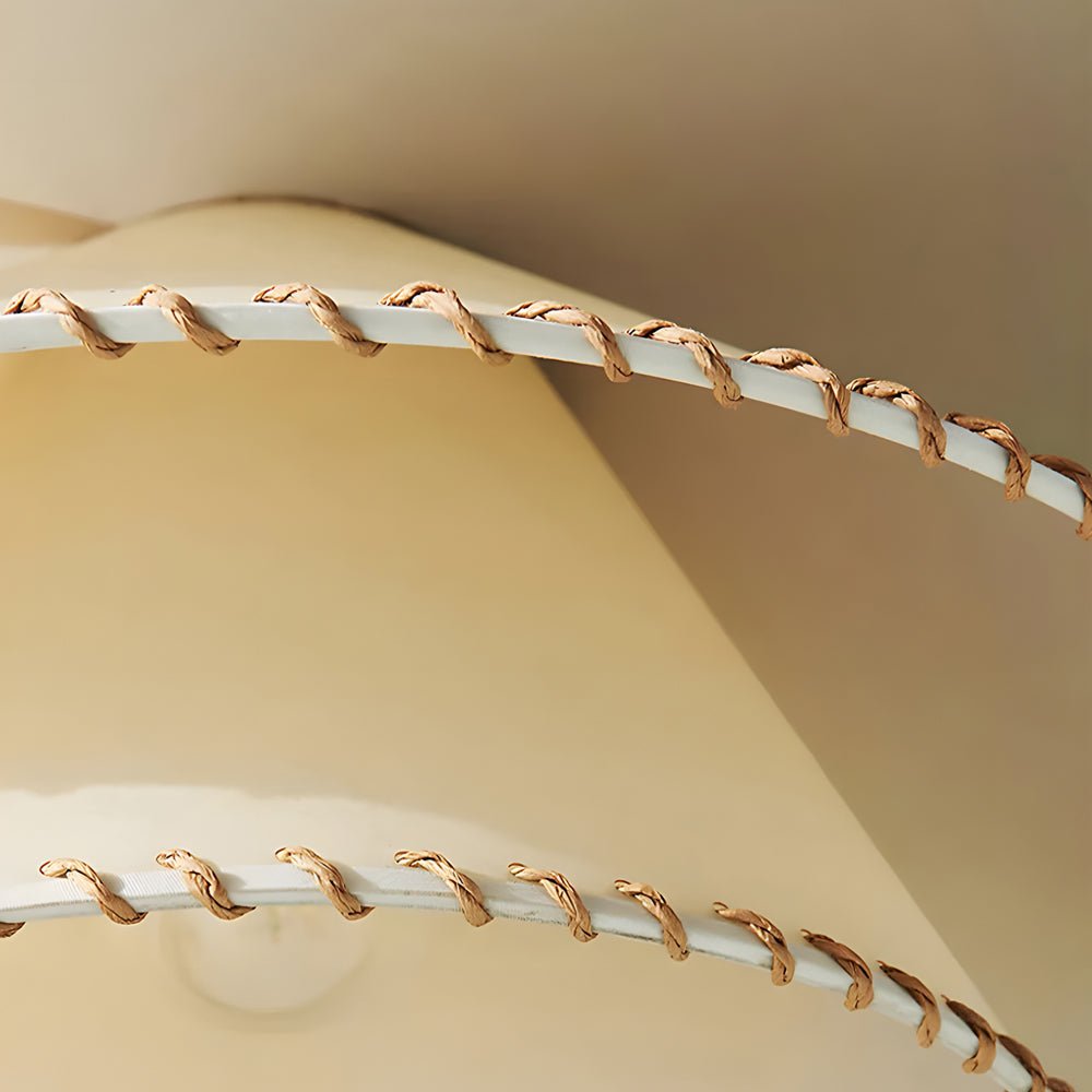 Rustic 3-Tier Parchment Pendant Light with Gold Metal Fixture