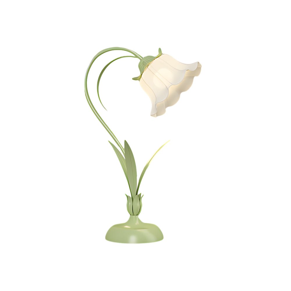 Green Floral Desk Lamp with 3-Step Dimming for Home Office