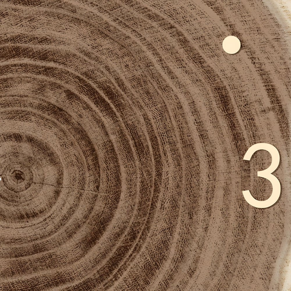 Rustic Wood Slice Wall Clock with Remote LED Lights