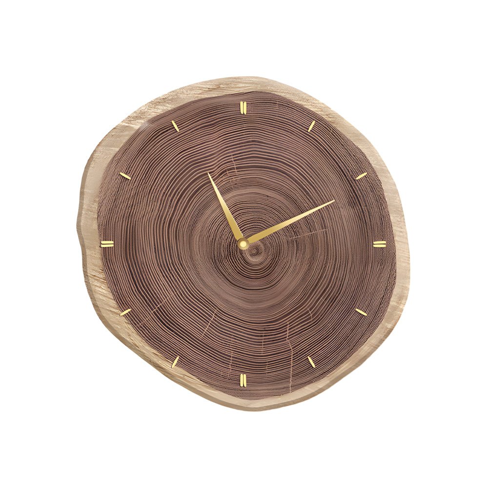 Rustic Wood Slice Wall Clock with Remote LED Lights