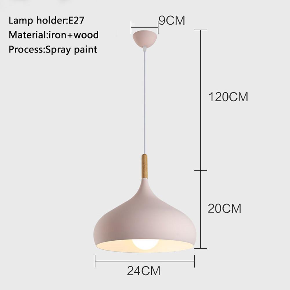 Retro Cone Pendant Light Metal Wood Kitchen Island Lighting