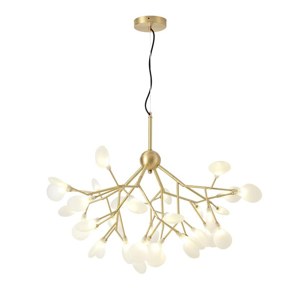 45-Light Sputnik Chandelier with Copper & Glass LED Design
