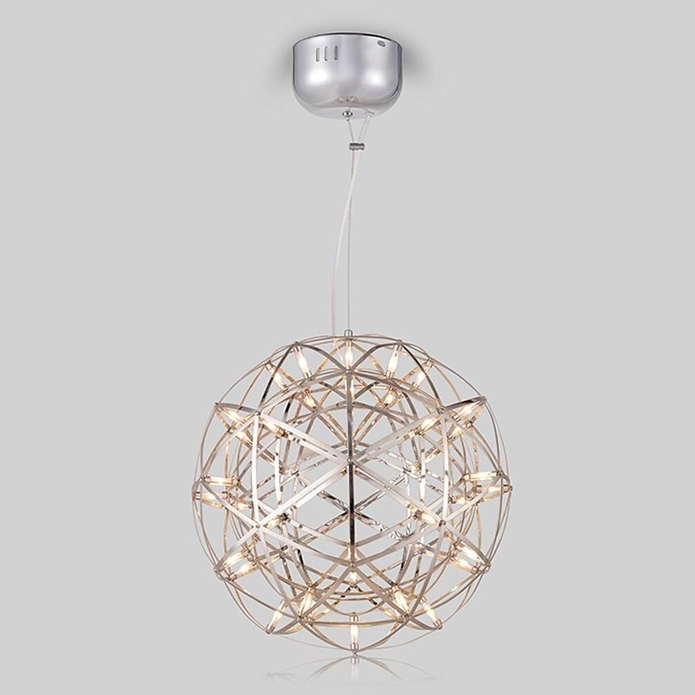 Modern Woven Sphere Pendant Light Stainless Steel LED 12 Inch