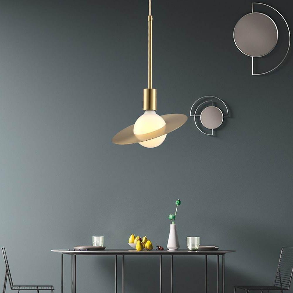 Modern Gold Metal Ball Pendant Light with Adjustable Height