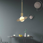 Modern Gold Metal Ball Pendant Light with Adjustable Height