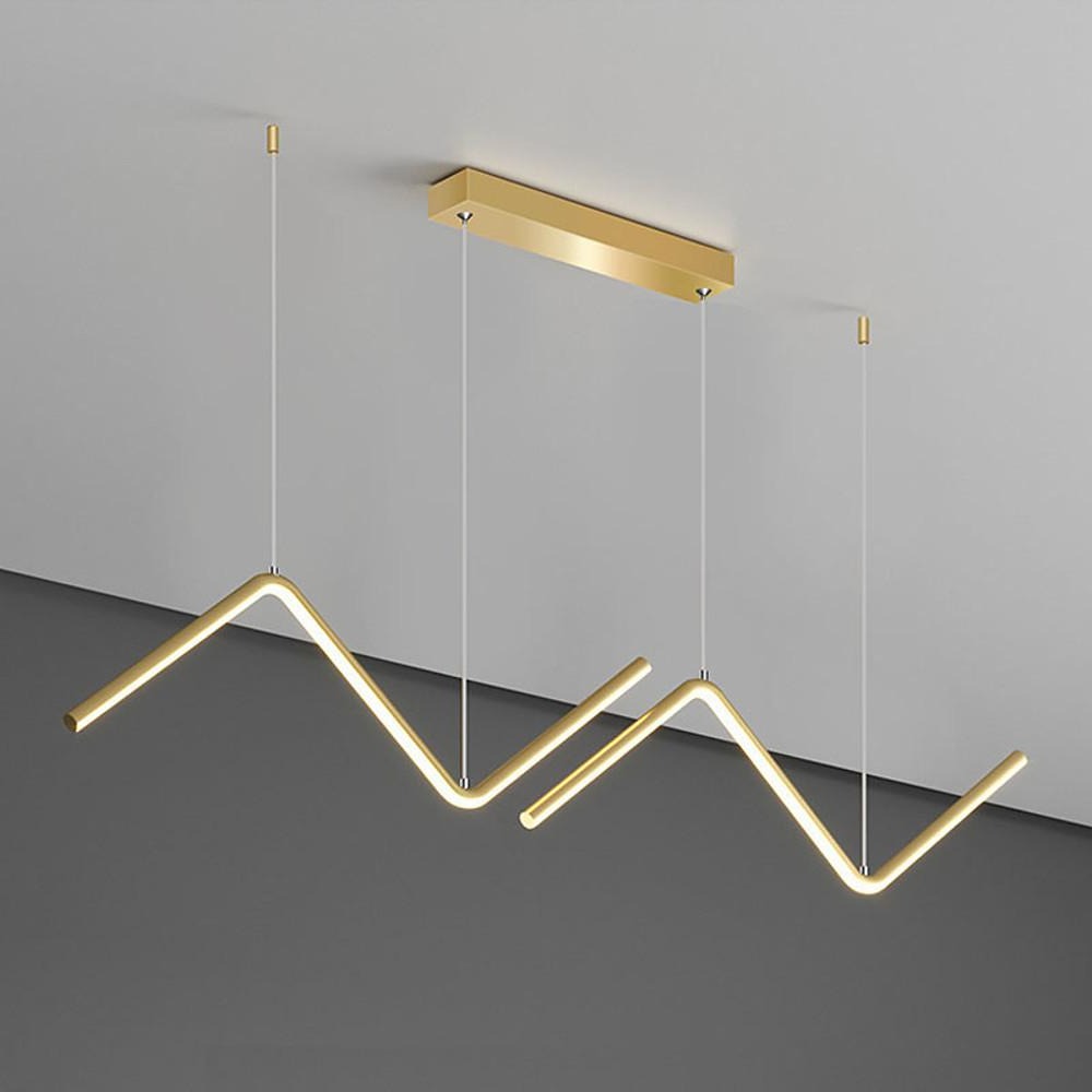 Modern Wave Pendant Light - 2-Light LED Dimmable Aluminum Fixture