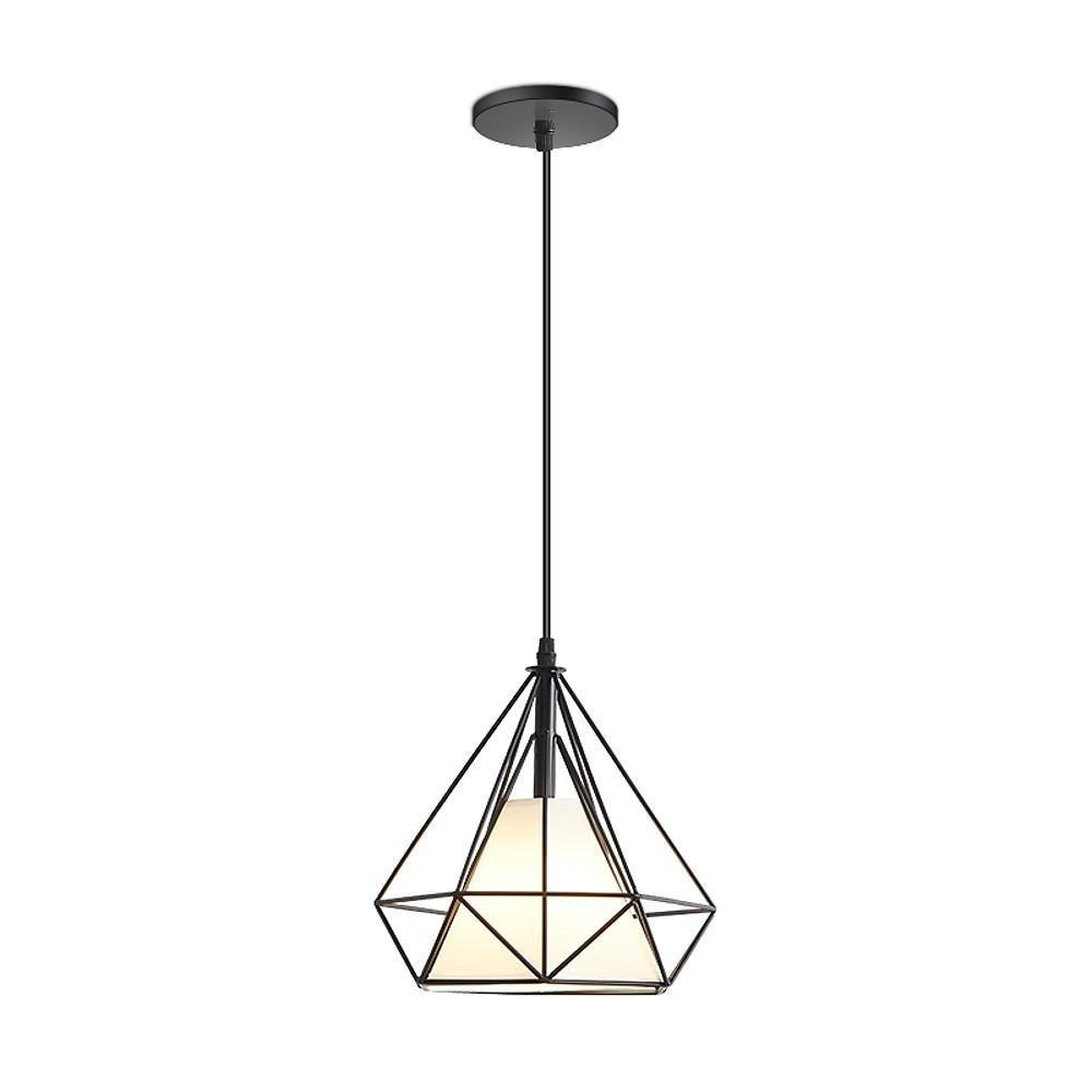 Geometric Metal Pendant Light Industrial Cage Design LED Fixture