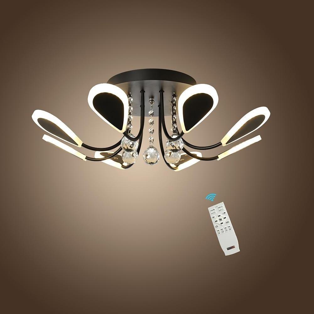 Modern Crystal Flush Mount Ceiling Light – 8-Light LED Fixture