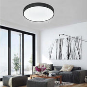 Ultra-Thin Round LED Ceiling Light Flush Mount Wood Frame
