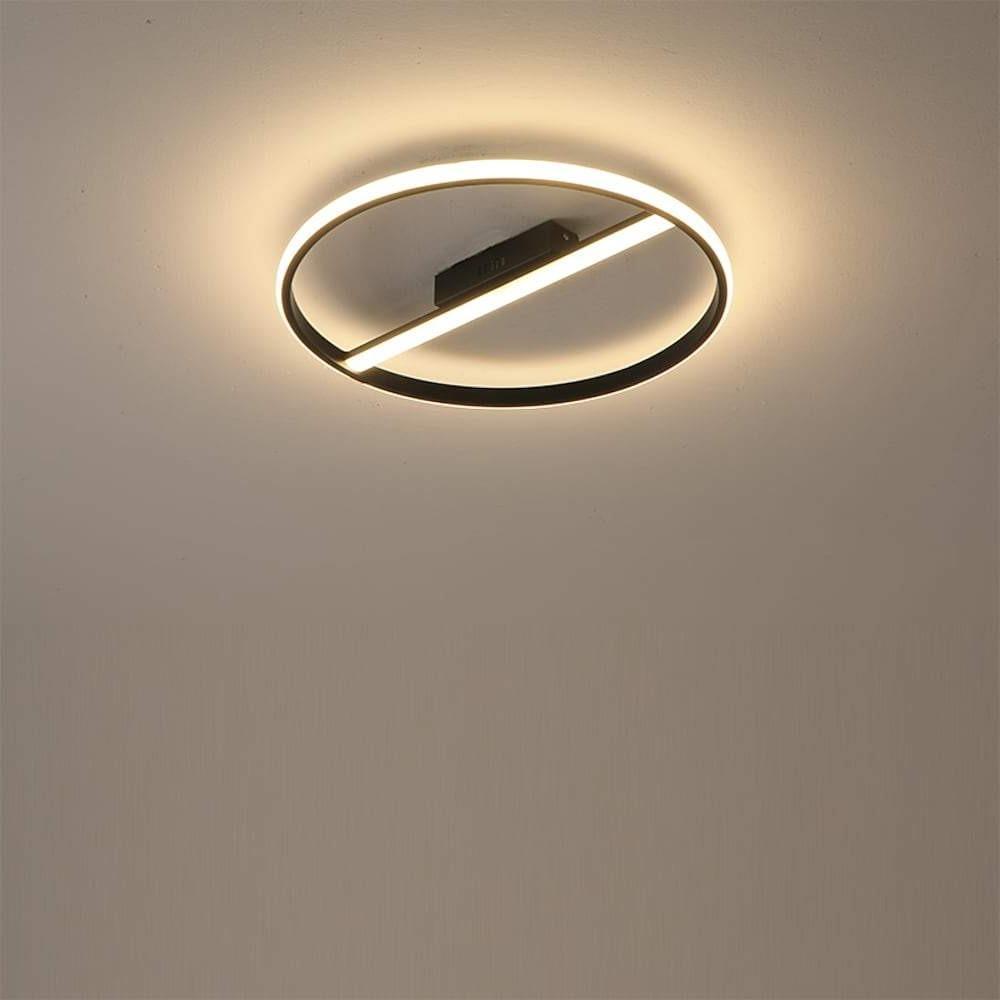 Modern Circle Flush Mount LED Ceiling Light Metal 18" 30W