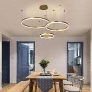 Modern 3-Ring Acrylic Chandelier with Dimmable LED