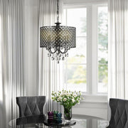 Crystal Metal Chandelier 4-Light Industrial Pendant Lighting