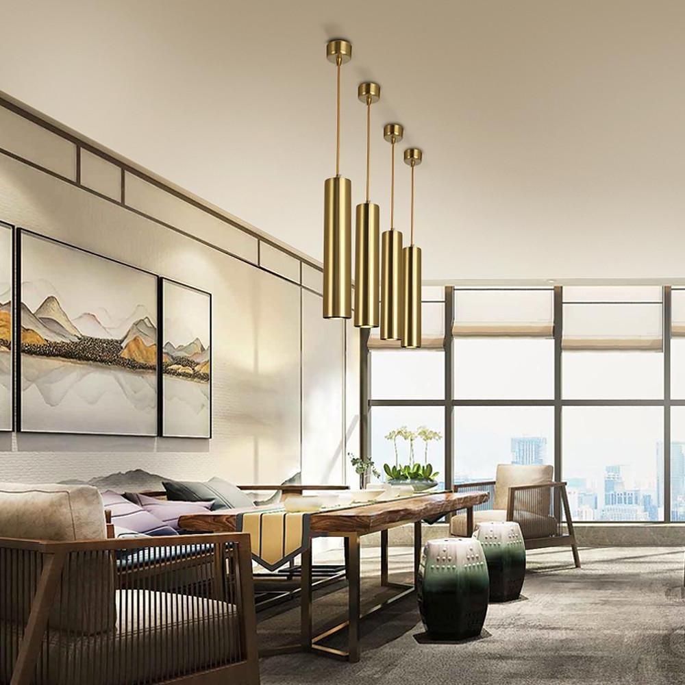 Linear Metal Pendant Light Industrial Kitchen Island Lighting