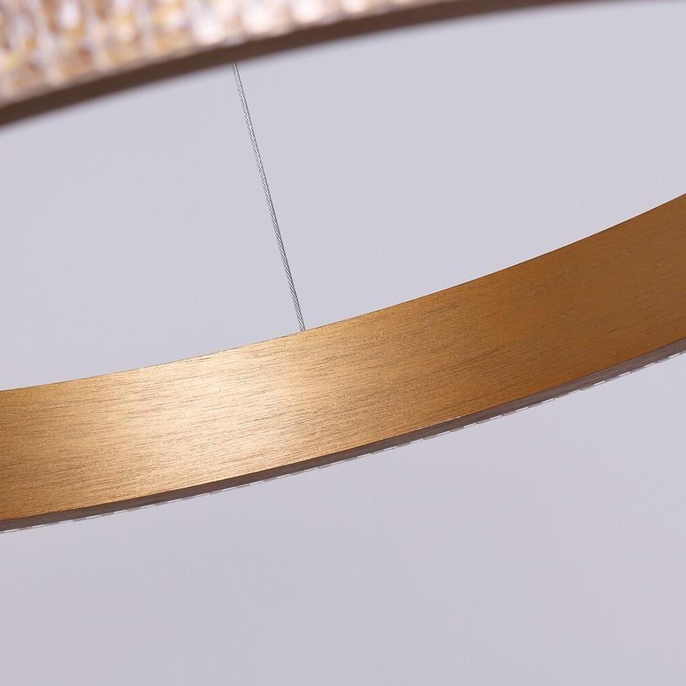 Modern Gold Circular LED Pendant Light Aluminum Chandelier