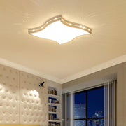 Waved Square Modern Crystal Flush Mount LED Ceiling Light