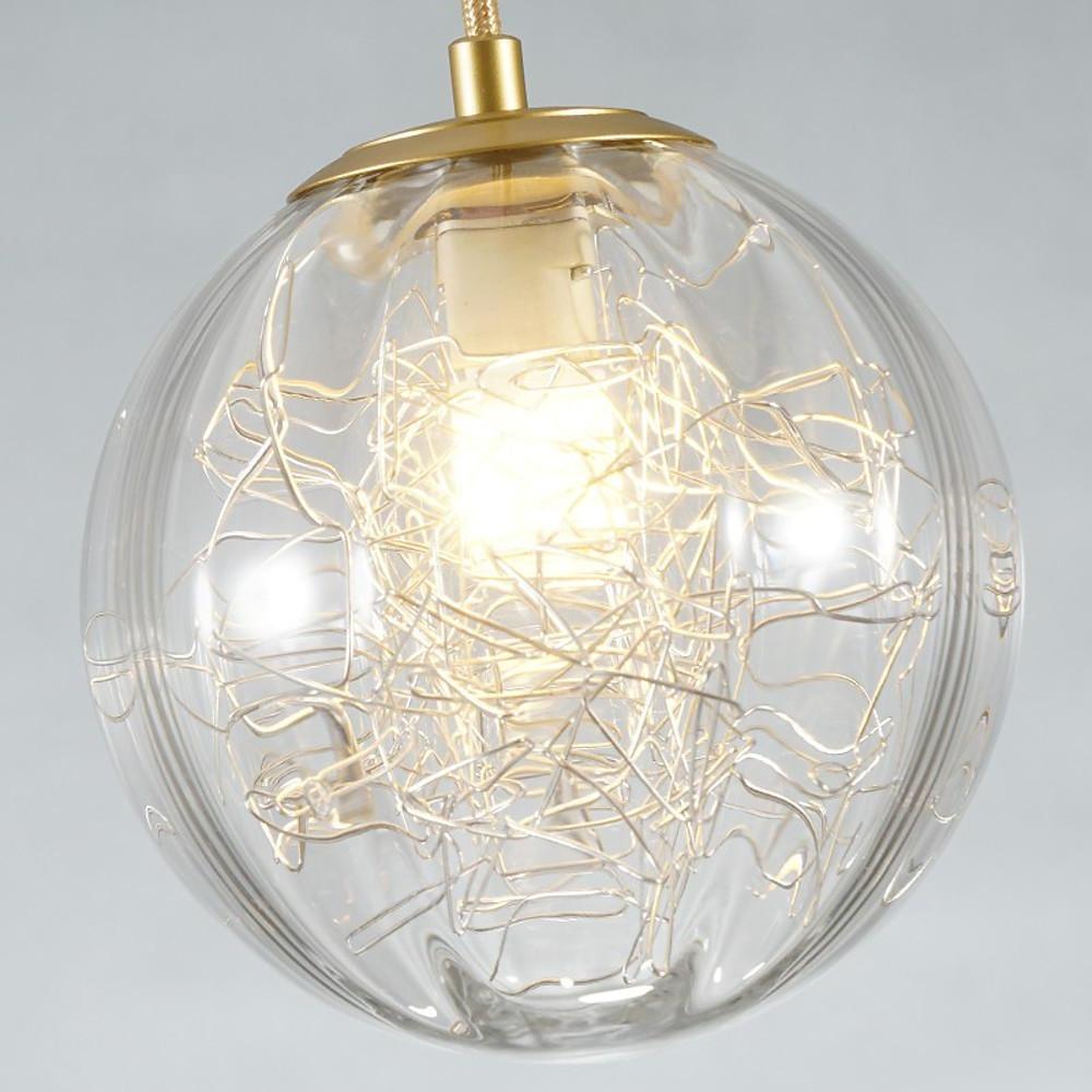 Nordic Glass Globe Pendant Light — Modern Artistic Ceiling Fixture
