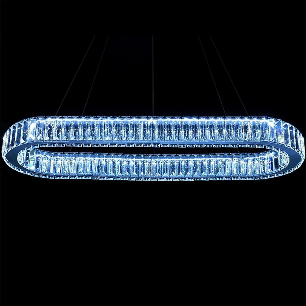 Oval Crystal Chandelier with Chrome & Gold Finish LED Pendant