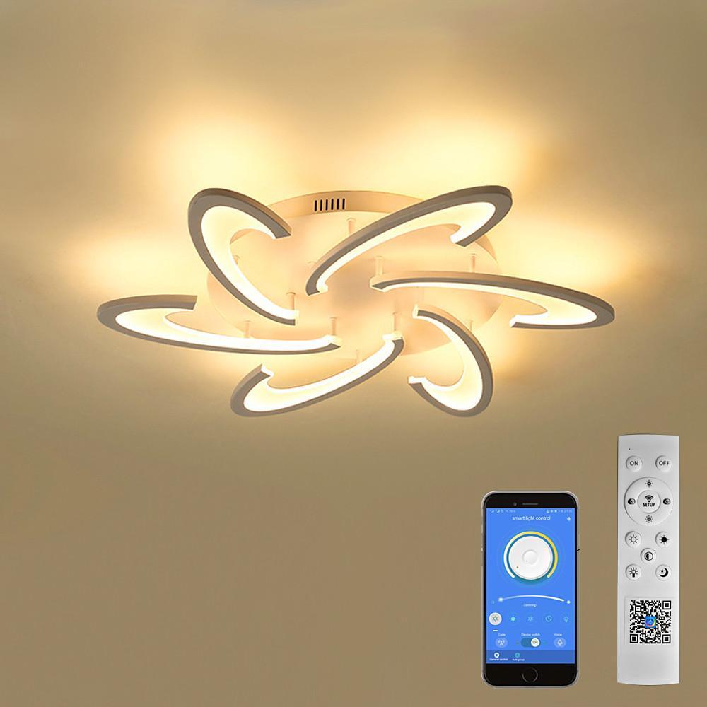 Geometric Flush Mount Ceiling Light | Modern Acrylic LED Dimmable