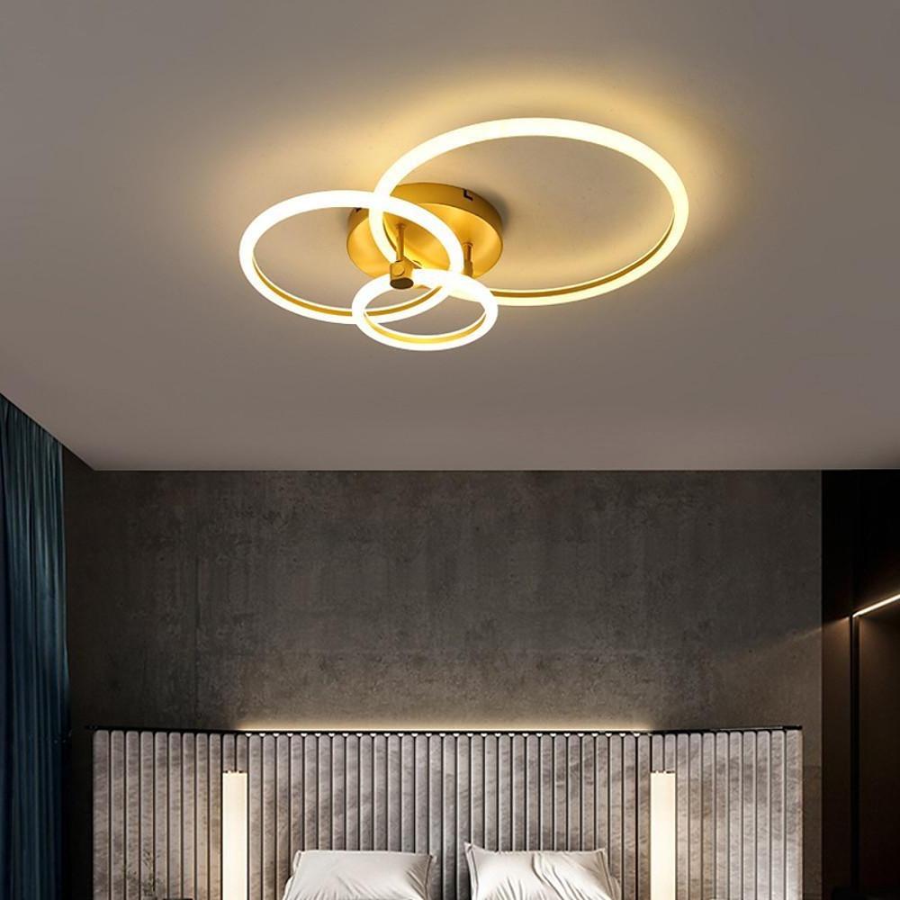 Modern Circular Ring LED Flush Mount Ceiling Light with Remote