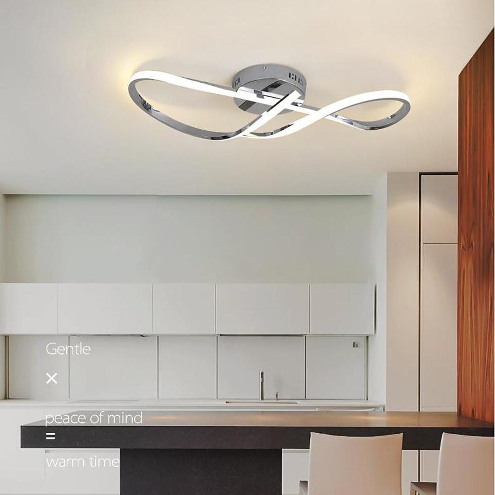Wavy Linear LED Semi-Flush Mount Ceiling Light - Dimmable
