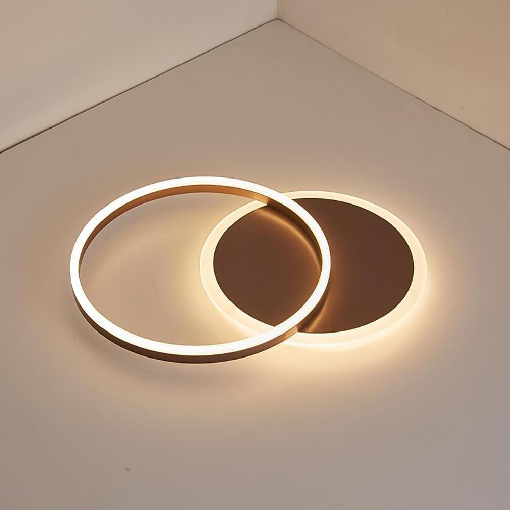 22" Modern Two Ring LED Flush Mount Ceiling Light - Aluminum