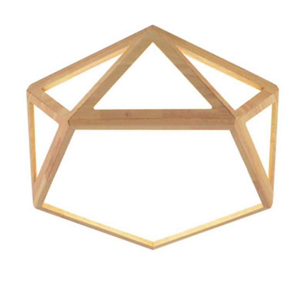 Geometric Wood Flush Mount Ceiling Light with LED