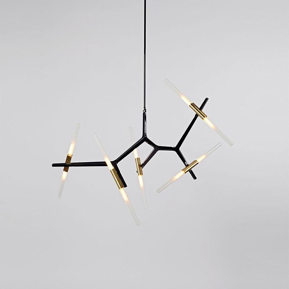 Modern Sputnik Chandelier 10-Light Glass Metal Pendant