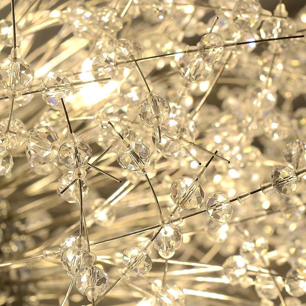 16" Globe Mini Chandelier Crystal Metal Electroplated 8-Light