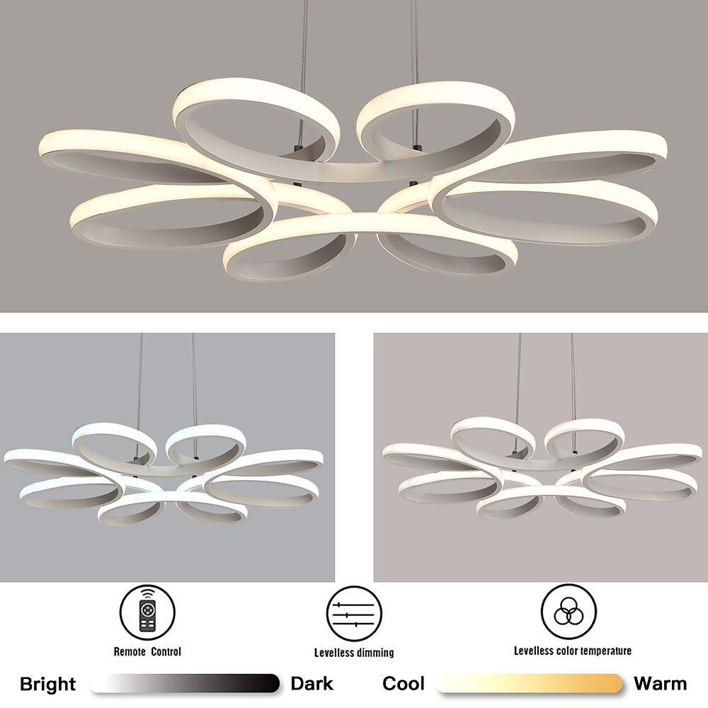 Curved Flower Dimmable LED Pendant Light - Modern Aluminum