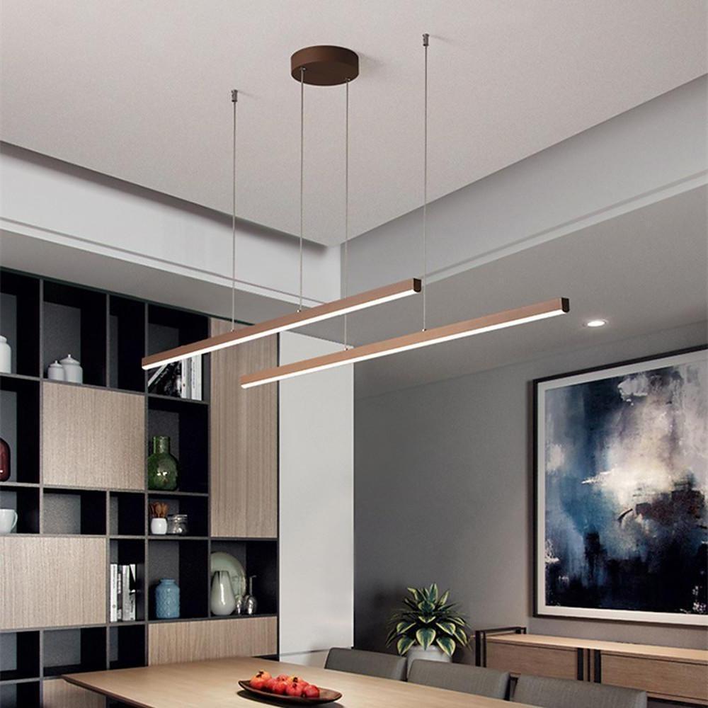 Modern Linear Chandelier Aluminum Acrylic Dining Room Pendant