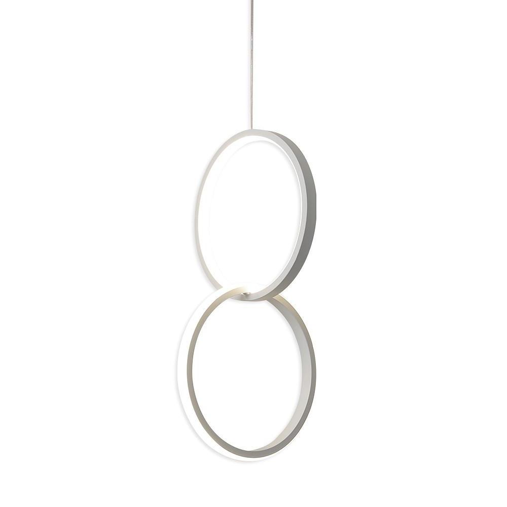 Interlocking Dual Ring LED Pendant Light Aluminum Acrylic