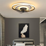 Modern Geometric Ceiling Fan with LED Light – Metal & Plastic