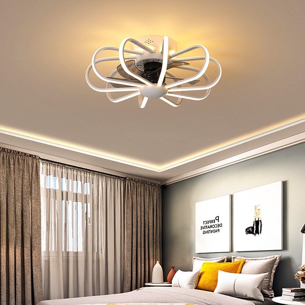 Modern 5-Blade Ceiling Fan with Integrated LED Ambient Lighting