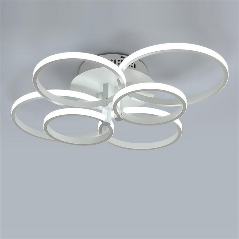 Modern 6-Light LED Flush Mount Ceiling Light - Metal & Silica Gel