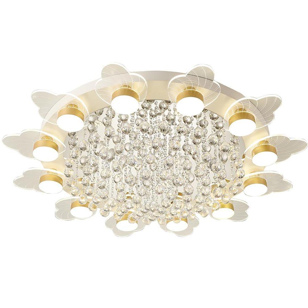 Flower Design Flush Mount Ceiling Light Metal Acrylic LED