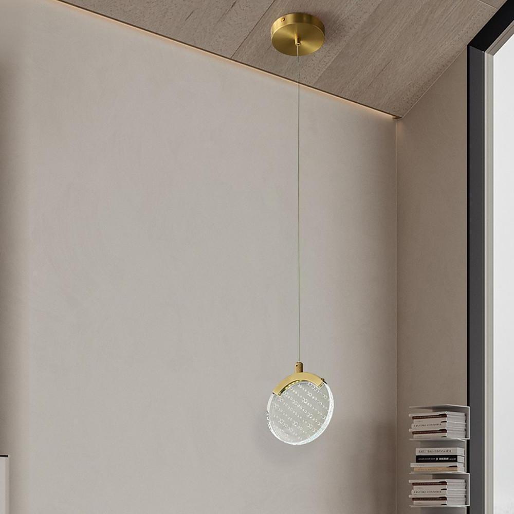 Nordic Circular Acrylic Copper LED Pendant Light