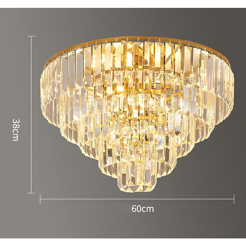 Crystal Candelabra Flush Mount Ceiling Light - LED Metal Fixture