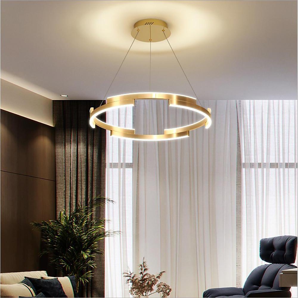 Modern Gold Interlocking Ring LED Chandelier 31" Aluminum