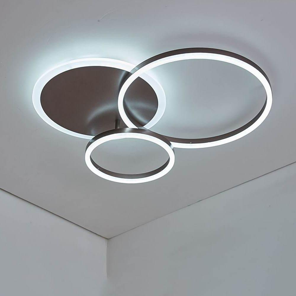 26" LED Artistic 3-Ring Flush Mount Ceiling Light - Aluminum