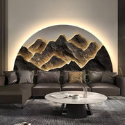 Semicircular LED Wall Art with Landscape Design