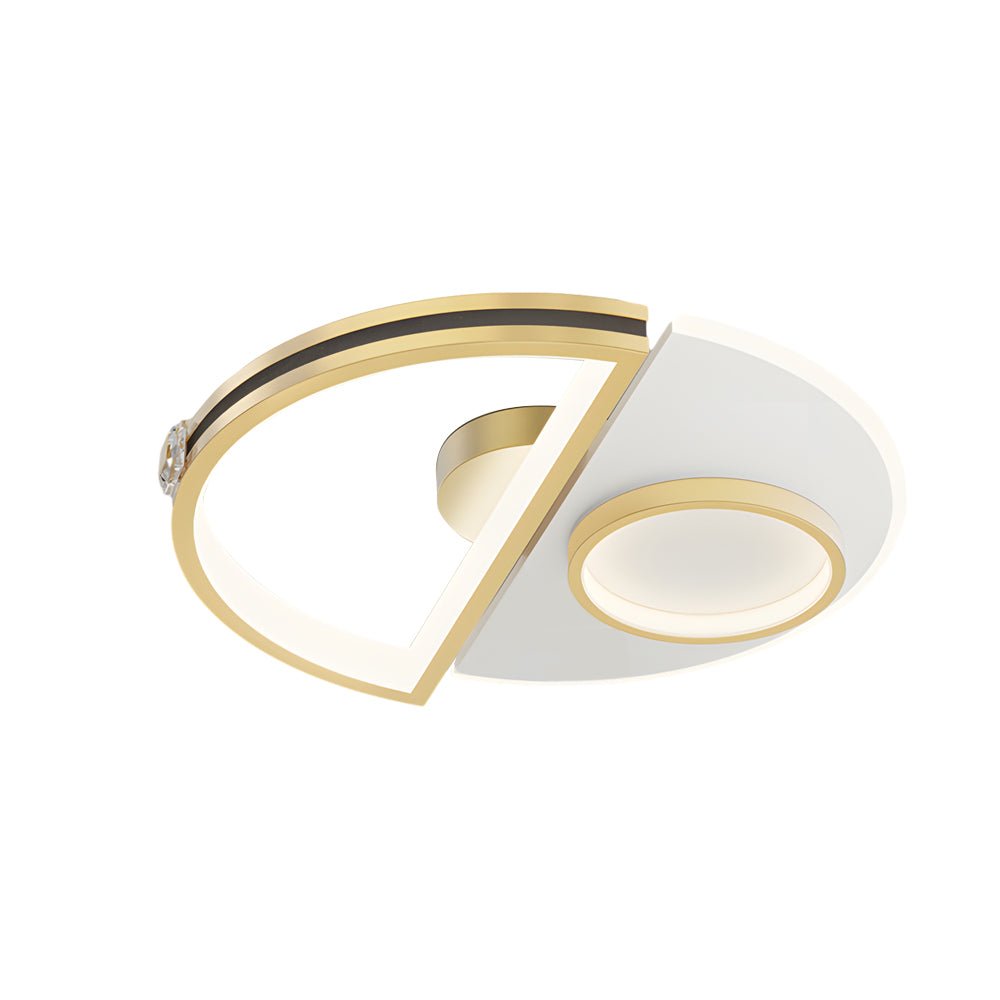 Semicircular Acrylic Crystal LED Ceiling Light – Gold Finish