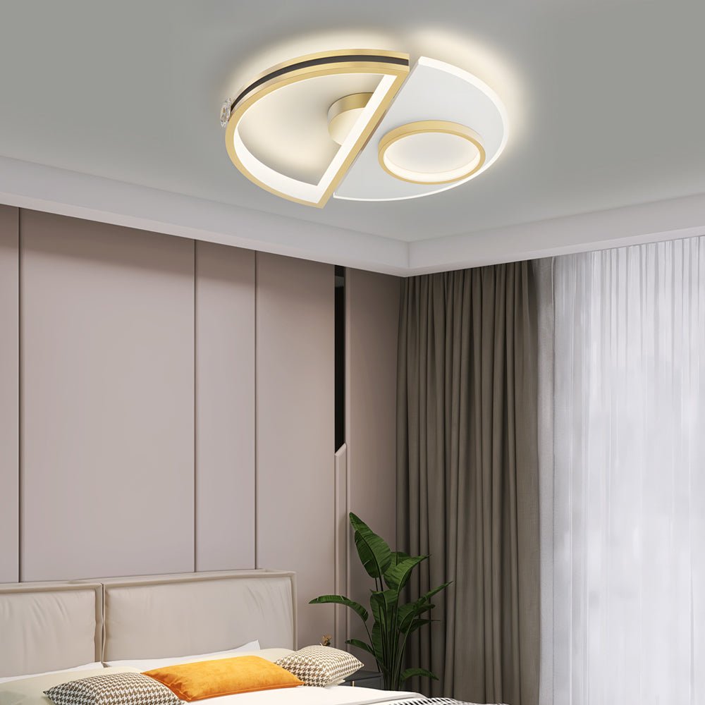 Semicircular Acrylic Crystal LED Ceiling Light – Gold Finish