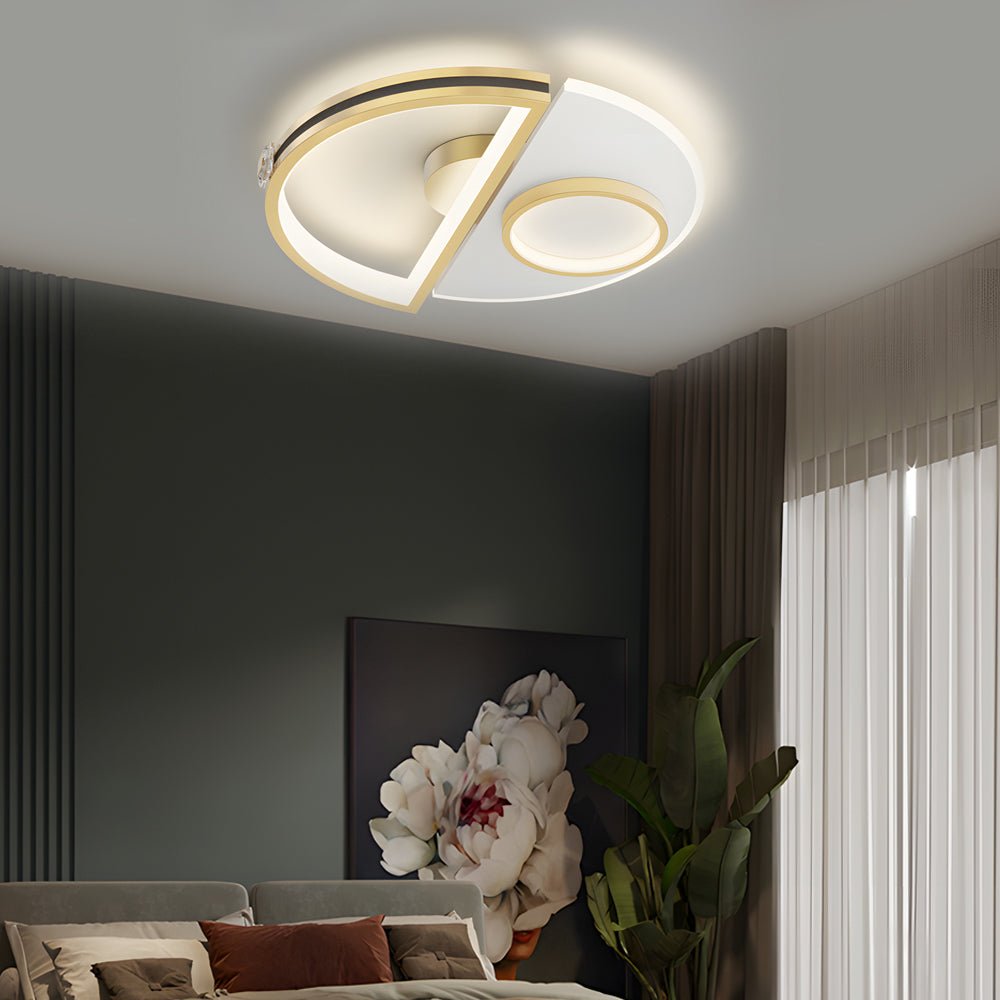 Semicircular Acrylic Crystal LED Ceiling Light – Gold Finish