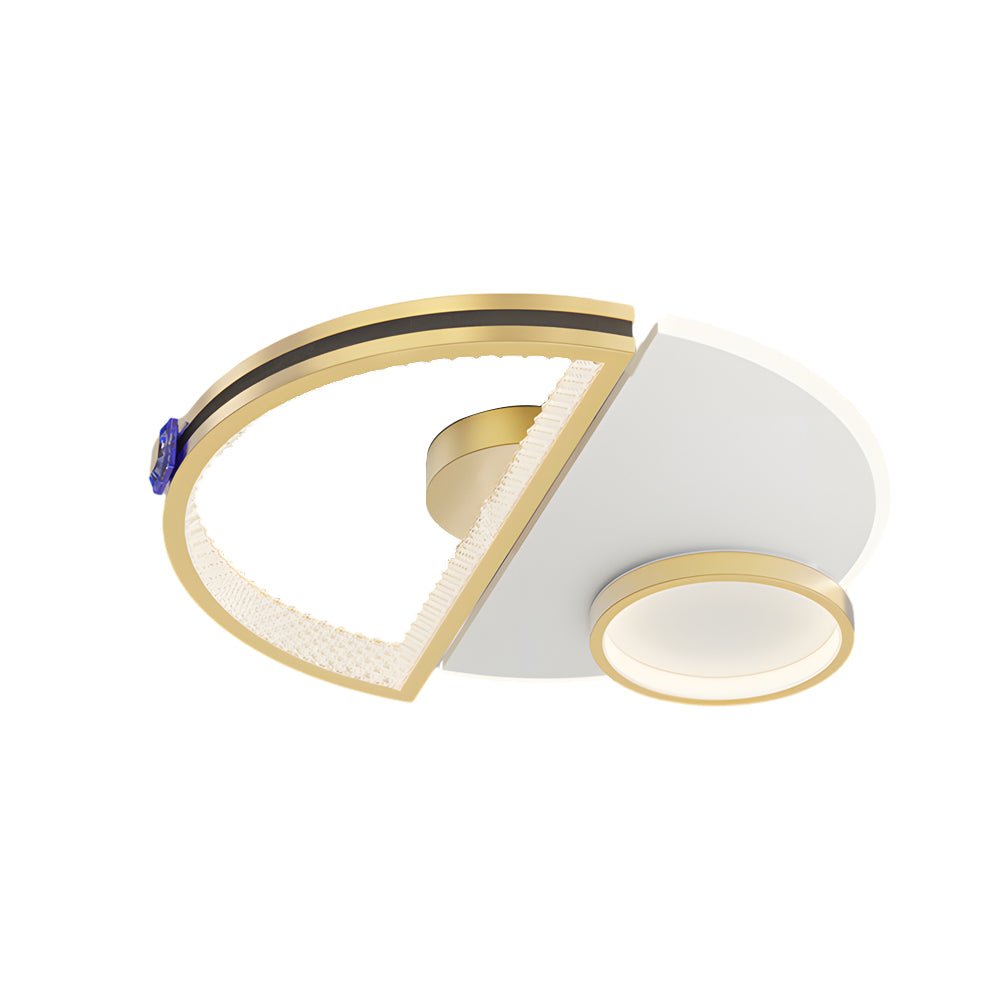 Semicircular Acrylic Crystal LED Ceiling Light – Gold Finish