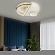 Semicircular Acrylic Crystal LED Ceiling Light – Gold Finish