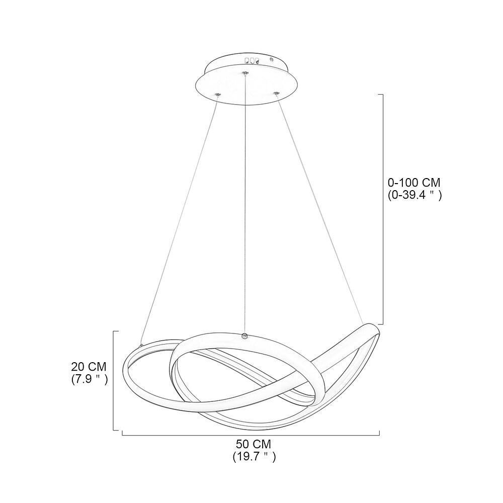 Curved Modern LED Pendant Light Dimmable Adjustable Metal