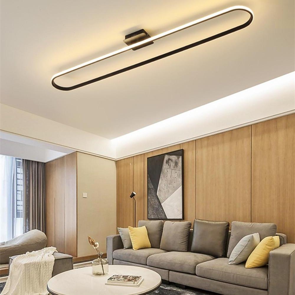 Rounded Rectangle LED Flush Mount Ceiling Light Minimalist Aluminum