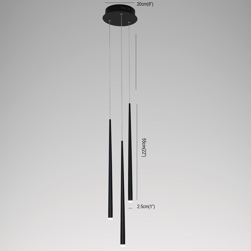 Modern Metal Acrylic 3-Light Linear Pendant Chandelier